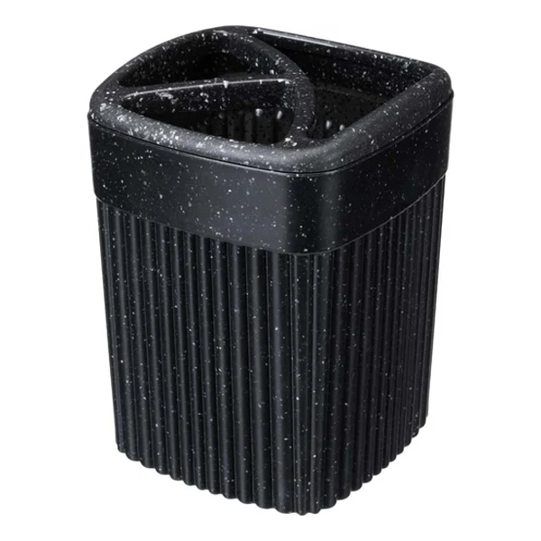 Стакан для зубных щеток "VELVET" 90х90х119мм, 0,65л (Черный гранит) (то)