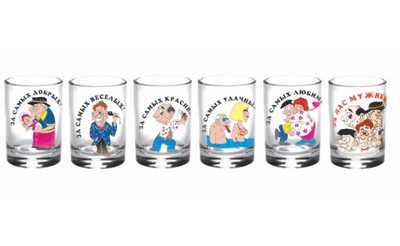 Набор стаканов 6шт. 50 мл "Гладкий" Мужики