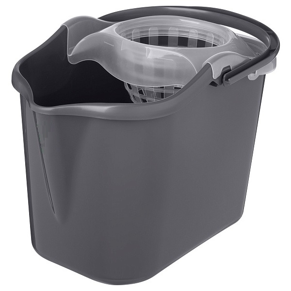 Ведро "Grenada" прямоугольное, 13л с отжимом МОП (бесцветный)