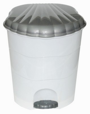 Ведро для мусора с педалью 18л (бел-серый)