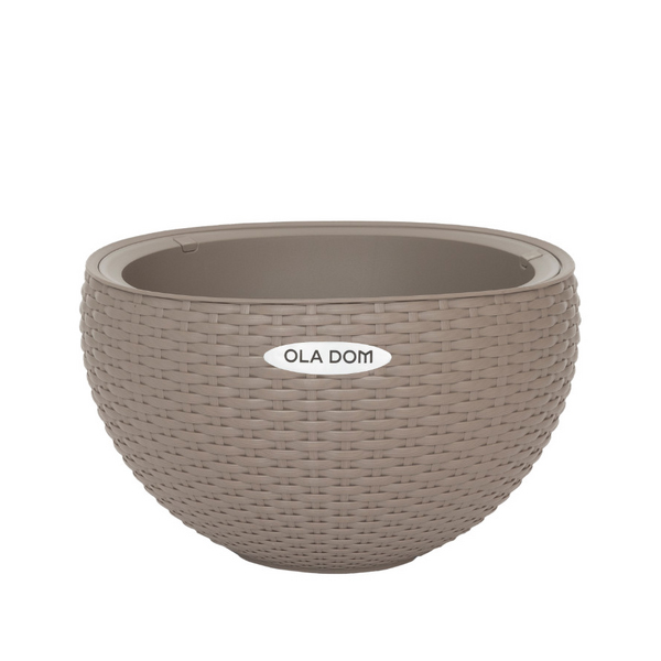 Кашпо круглое RATTAN 5литров OLA DOM (серый)