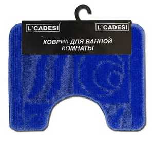 Коврик из полипроп. на латексной основе, "L'CADESI NEW MONO", 42х55см, с вырезом синий