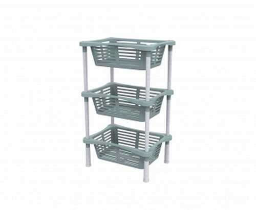 Этажерка с корзинками  Krita 3-х секц (серая мистерия) (то)