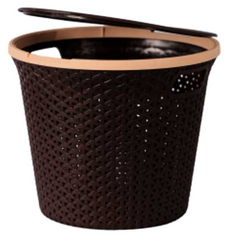 Корзина для белья "Плетёнка" 20л круглая с крышкой (то)