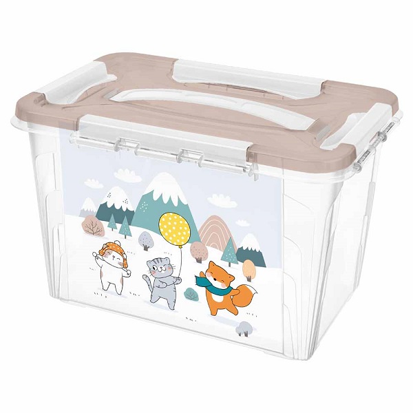 Ящик универсальный с декором 290х190х180мм 6,65л (белый)(то)