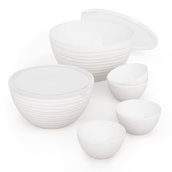 Набор чаш "Оазис" 0,35лх4шт, 2,5л, и 4л (белый) (то)