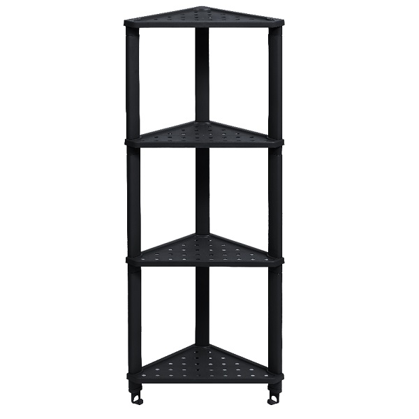 Полка угловая VIKEA подвесная 4-х ярусная (черный) (то)