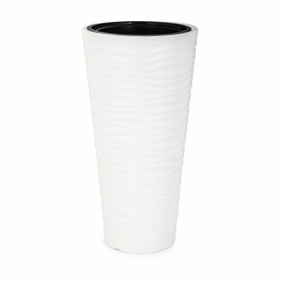 Кашпо "Оазис" 10/43л (со вставкой) (белый)(то)