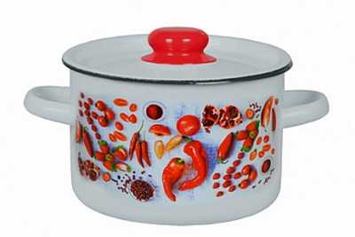 Кастрюля эмал цил Паприка 2,9л ТМ Appetite