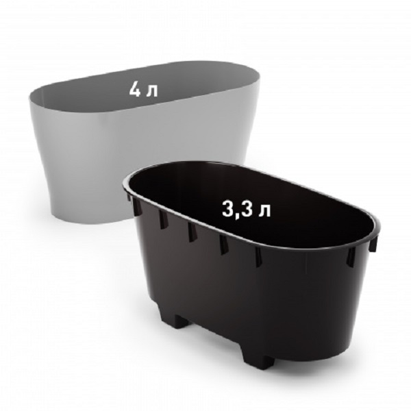Горшок цв. для орхидеи 4л "Лея" двойной (серый)(то)