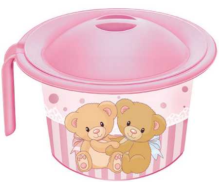 Горшок детский "Кроха" с крышкой и декором (то)