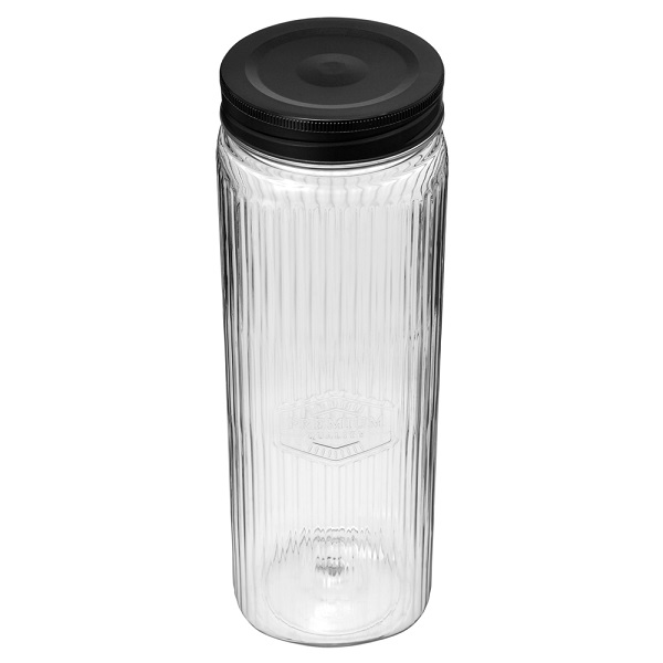 Банка квадратная с рельефом и эмбоссингом PREMIUM 2л (Черный) (то)