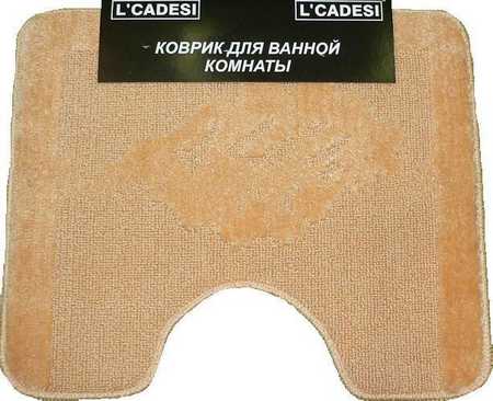 Коврик из полипропилена на латексной основе, "L'CADESI MONO", 42х55см с вырезом, бежевый