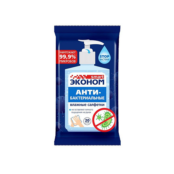 Влажные салфетки Эконом smart №20 антибактериальные