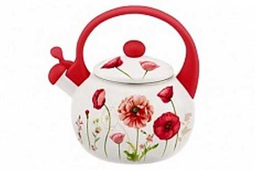 Чайник эмал 2,0л со свистком Алые маки ТМ Appetite