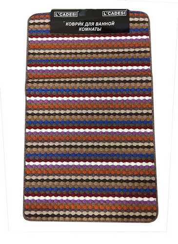 Коврик для ванной 50x80 из 1 шт SUPER ECO с оранжевой полоской