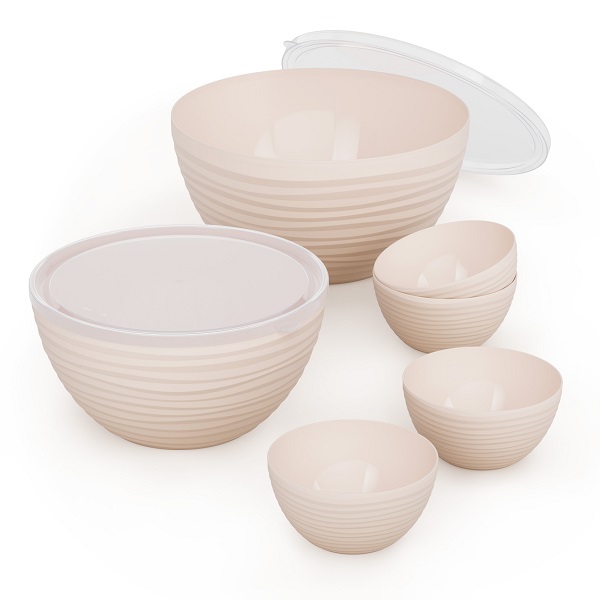 Набор чаш "Оазис" 0,35лх4шт, 2,5л, и 4л (бежевый) (то)