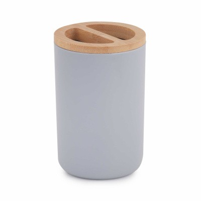 Подставка для зубных щеток "Бамбук" серый  (то)