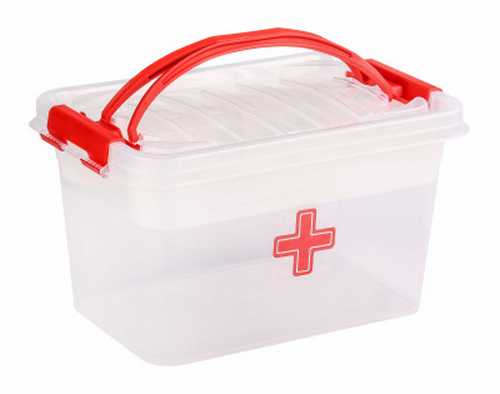 Контейнер "Аптечка" прямоугольный (с ручками) (со вставкой) 7л (то)