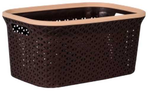 Корзина для белья "Плетёнка" 40л прямоугольная без крышки (то)