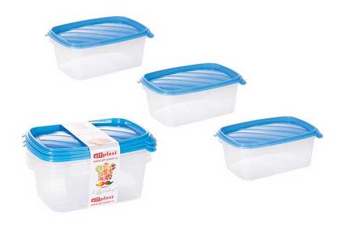 Набор контейнеров "Лайт" 1,2 л прямоугольный (3 шт) (то)