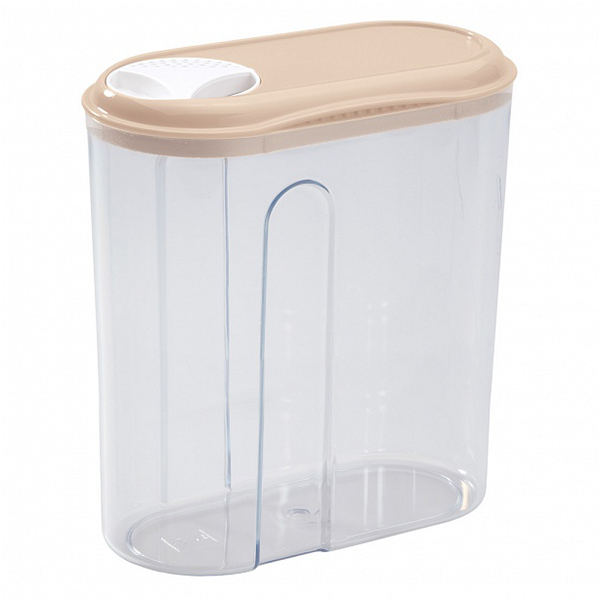 Емкость для сыпучих продуктов 1,5л. с дозатором бежевый (то)
