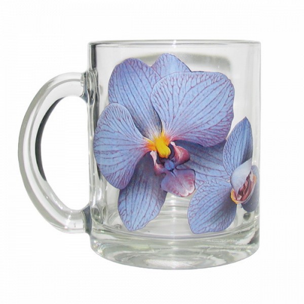 Кружка 300 мл "Чайная" Орхидея синяя