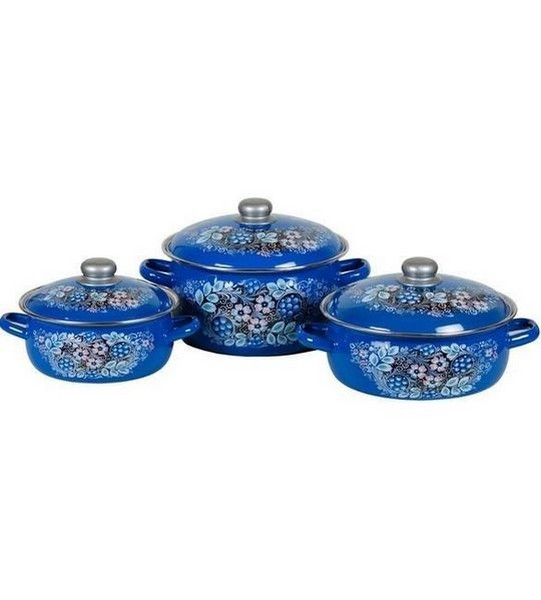 Набор кастрюль №07  Вологодский Сувенир сфер. 1,5/2,0/4,0л.