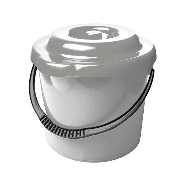 Ведро "Etna" круглое 9л с крышкой (серый)