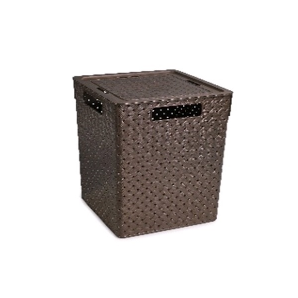 Коробка "Береста" 23л с крышкой квадр.(венге)  (то)