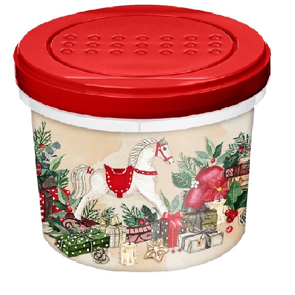 Банка с завинчивающейся крышкой 0,7л с декором "Игрушки" (микс)