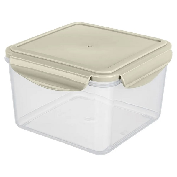 Контейнер для холодильника и СВЧ "SMART LOCK" 1,6л (квадр.) св.-серый (то)