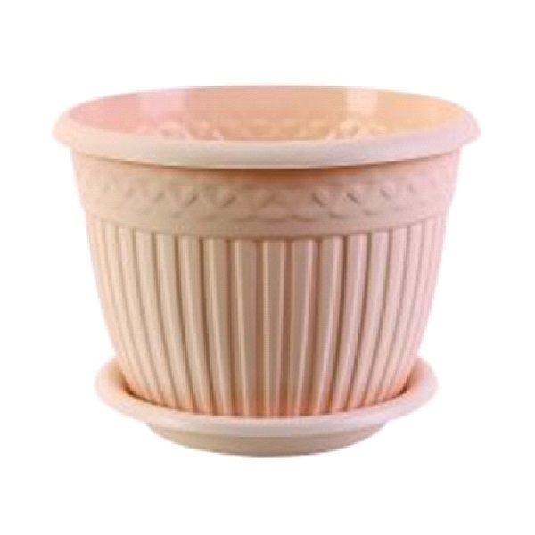 Кашпо Византия с блюдцем 15л Пудровый