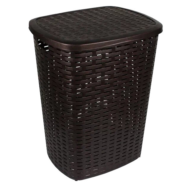 Корзина для белья ROSO 50л коричневая (то)