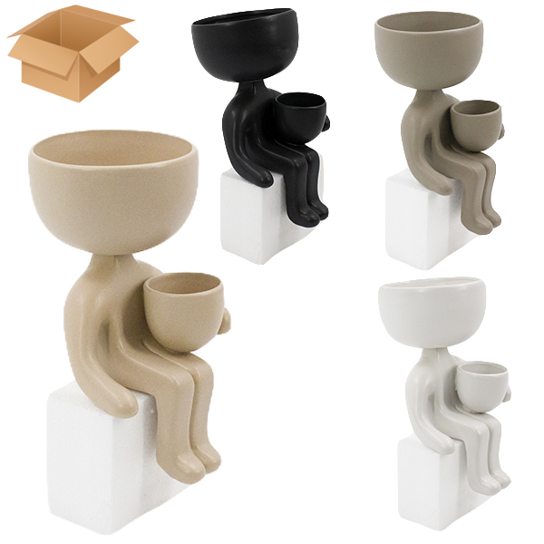 Кашпо-ваза художественное керамическое 10*14см