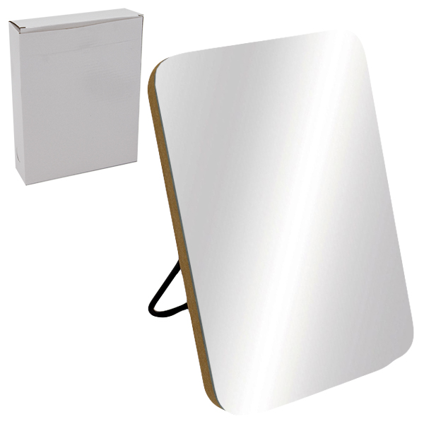 Зеркало прямоугольное 17*13см, с металлической подставкой