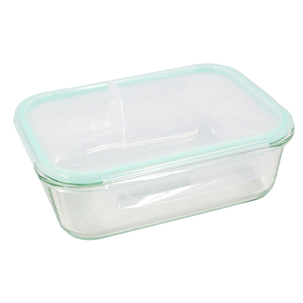 Контейнер стеклянный прямоугольный 640мл с пластиковой крышкой