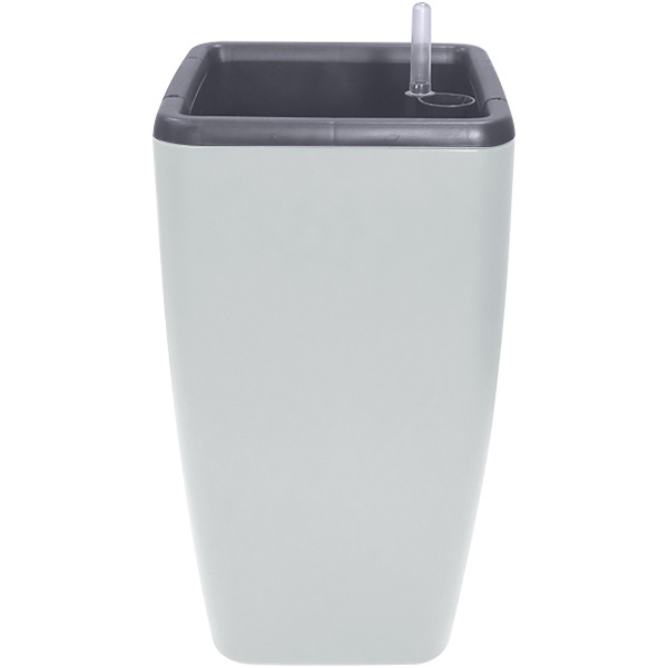 Горшок с автополивом Munchen 20л/8л квадратный со вставкой утренний туман (то)