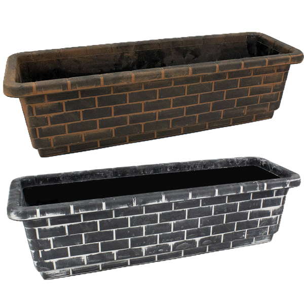 Кашпо-балконный ящик пластиковое КИРПИЧИКИ 60*20*17см