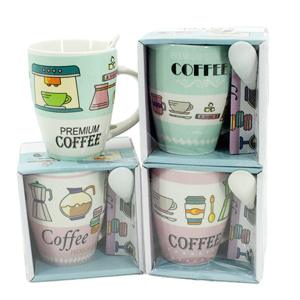 Кружка с ложкой в коробочке 330мл