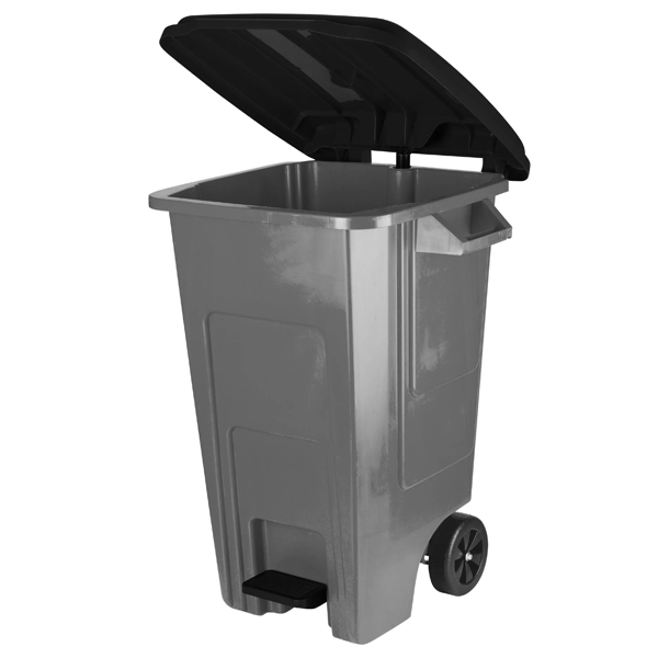 Бак для мусора с крышкой на колесах 100л Freestyle,черный (то)