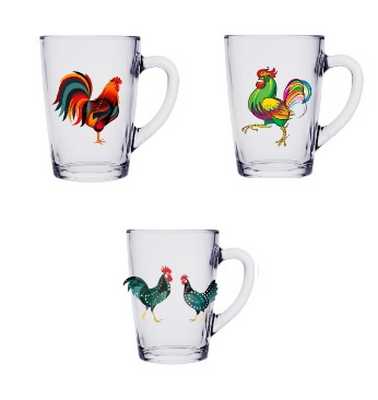 Кружка для чая 300 Капучино "Петух микс 1"