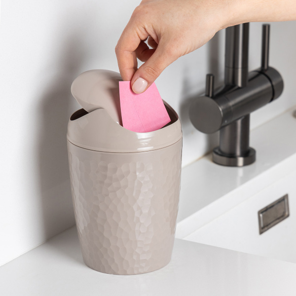 Контейнер для мусора "Tule" 1л настольный (бежевый)