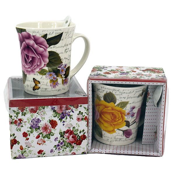 Кружка с ложкой в коробочке 350мл