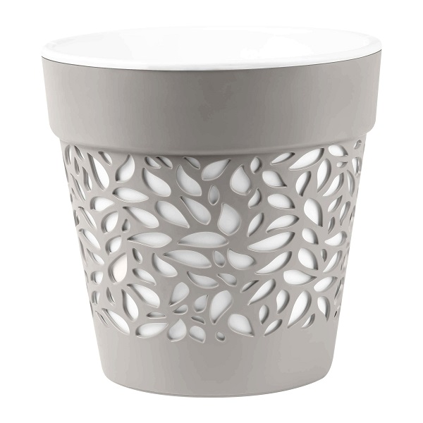 Кашпо "Блоссом" 8,3л Серый жемчуг/Белый