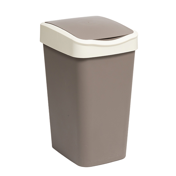 Ведро для мусора с подвижной крышкой 20л "Tandem" (шоколад/слон.кость) (то)