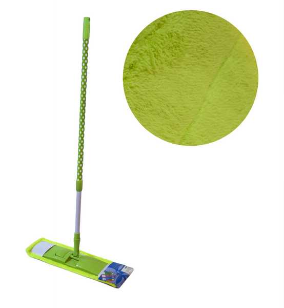 Швабра плоская 40см ГОРОШЕК, металл телескоп ручка 85-125см (жасмин)