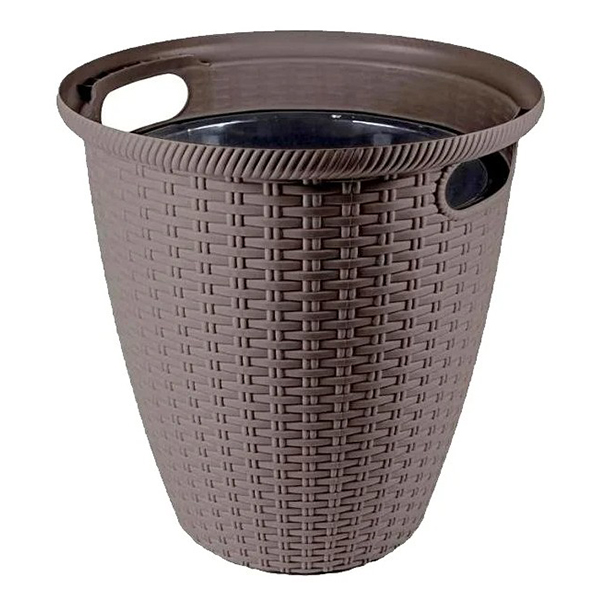 Кашпо напольное Ротанг D 380/30 л с внутренним горшком 16л горьк.шоколад (то)