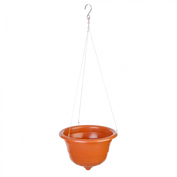 Горшок-Кашпо 4,5 л подвесное "Грация" тросс (коричневый)(то)
