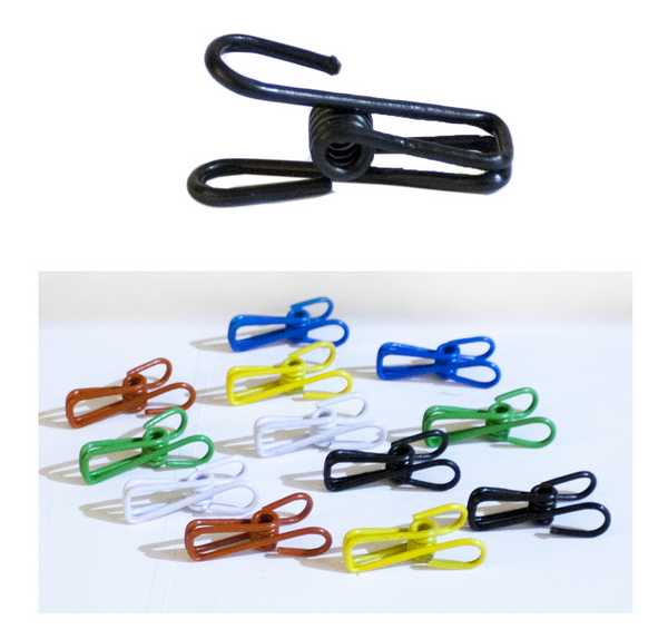 Прищепки металлические 5см 12шт, цветные